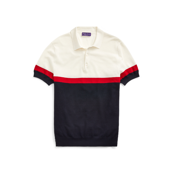 Silk-Blend Polo-Collar Jumper Purple Label 1