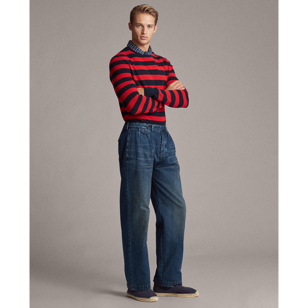 Navy Striped Silk-Cotton Jumper Purple Label 3