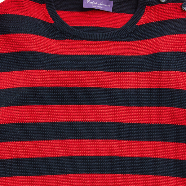 Navy Striped Silk-Cotton Jumper Purple Label 7