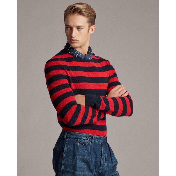 Navy Striped Silk-Cotton Jumper Purple Label 4
