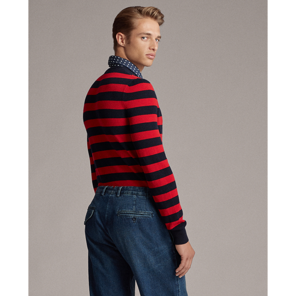 Navy Striped Silk-Cotton Jumper Purple Label 5
