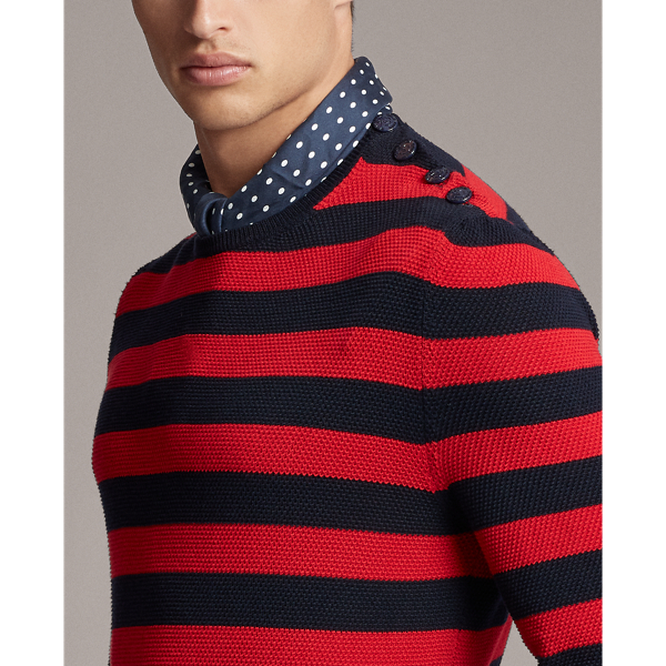 Navy Striped Silk-Cotton Jumper Purple Label 6