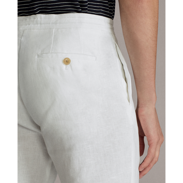 Optic White Linen Drawstring Short Purple Label 5