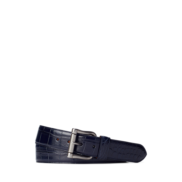 Ceinture en alligator &agrave; boucle rouleau Purple Label en 1
