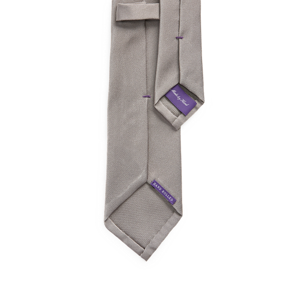 Silver Satin-Backed Silk Faille Tie Purple Label 2