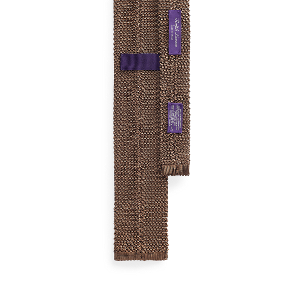 Taupe Knit Silk Tie Purple Label 2