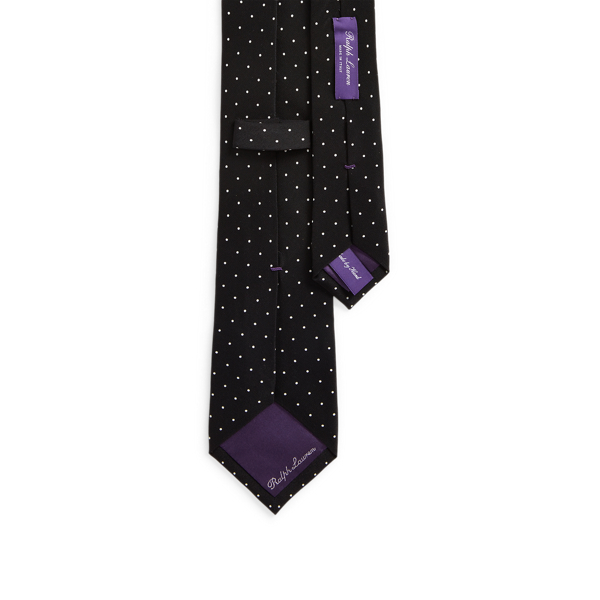 Black Pin Dot Silk Crepe Tie Purple Label 2