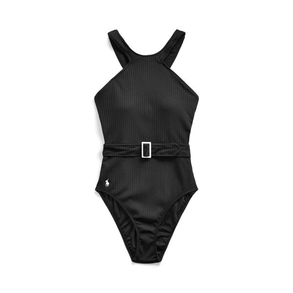 Black Belted Halter One-Piece Polo Ralph Lauren 2