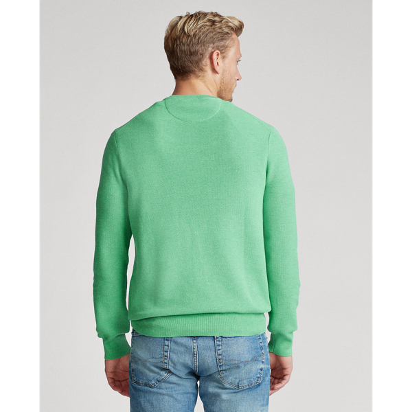 Lime Crush Heather Mesh-Knit Cotton Crewneck Sweater Polo Ralph Lauren 4