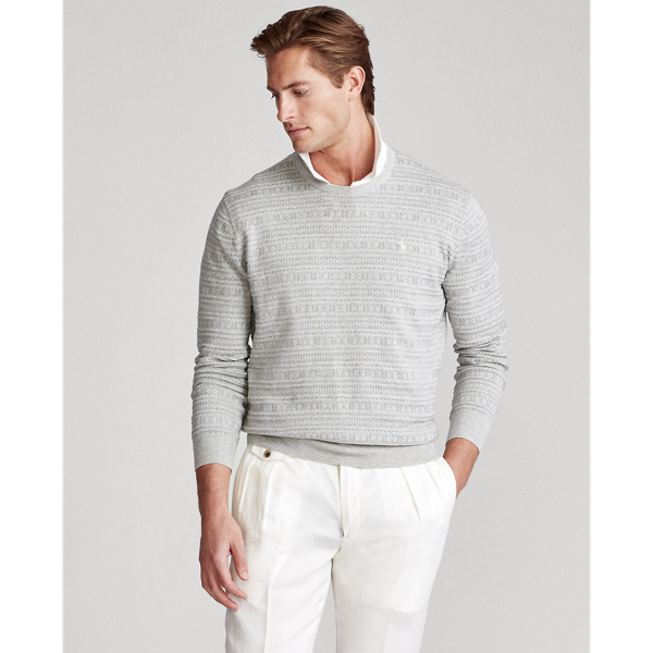 Fair Isle Cotton Sweater Polo Ralph Lauren in Grey Fairisle 3