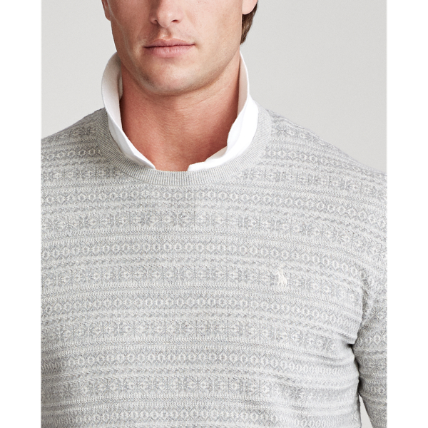 Fair Isle Cotton Sweater Polo Ralph Lauren in Grey Fairisle 5