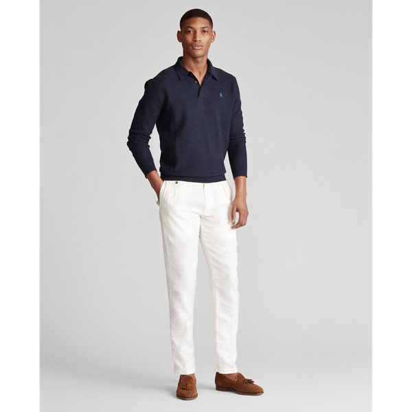 Navy Heather Cotton Polo-Collar Sweater Polo Ralph Lauren 3