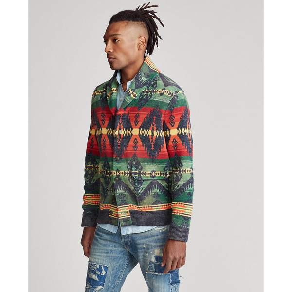 Green/Red Southwestern Skeet Cardigan Polo Ralph Lauren 4