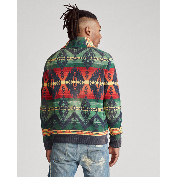 Green/Red Southwestern Skeet Cardigan Polo Ralph Lauren 5