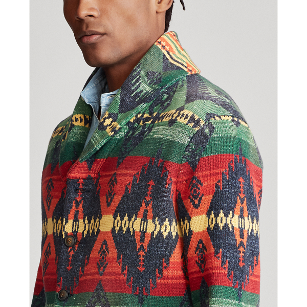 Green/Red Southwestern Skeet Cardigan Polo Ralph Lauren 6