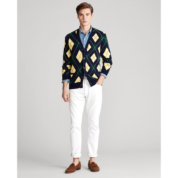 Navy Argyle Argyle Cotton-Blend Cardigan Polo Ralph Lauren 3