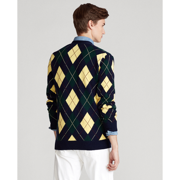 Navy Argyle Argyle Cotton-Blend Cardigan Polo Ralph Lauren 5