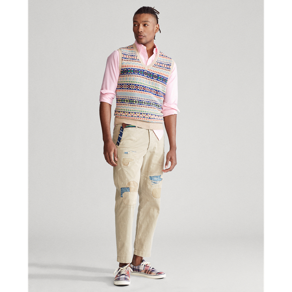 Camel Fairisle Fair Isle Sleeveless Jumper Polo Ralph Lauren 3