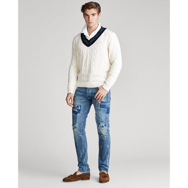 Cream Argyle-Trim Cricket Jumper Polo Ralph Lauren 3