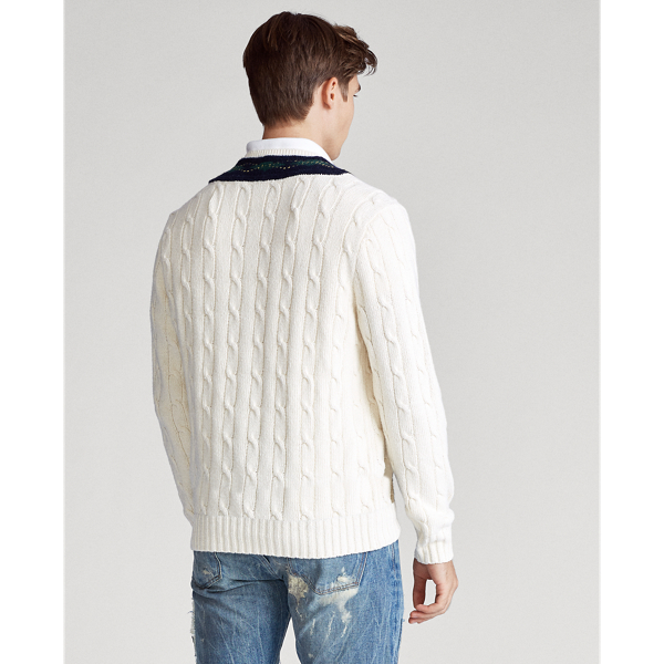 Cream Argyle-Trim Cricket Jumper Polo Ralph Lauren 5