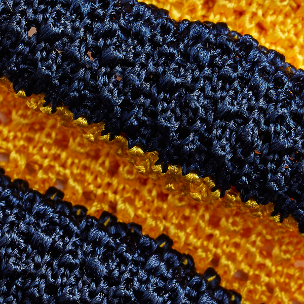 Gestreifte Strickkrawatte aus Seide Polo Ralph Lauren in Navy/Gold 3