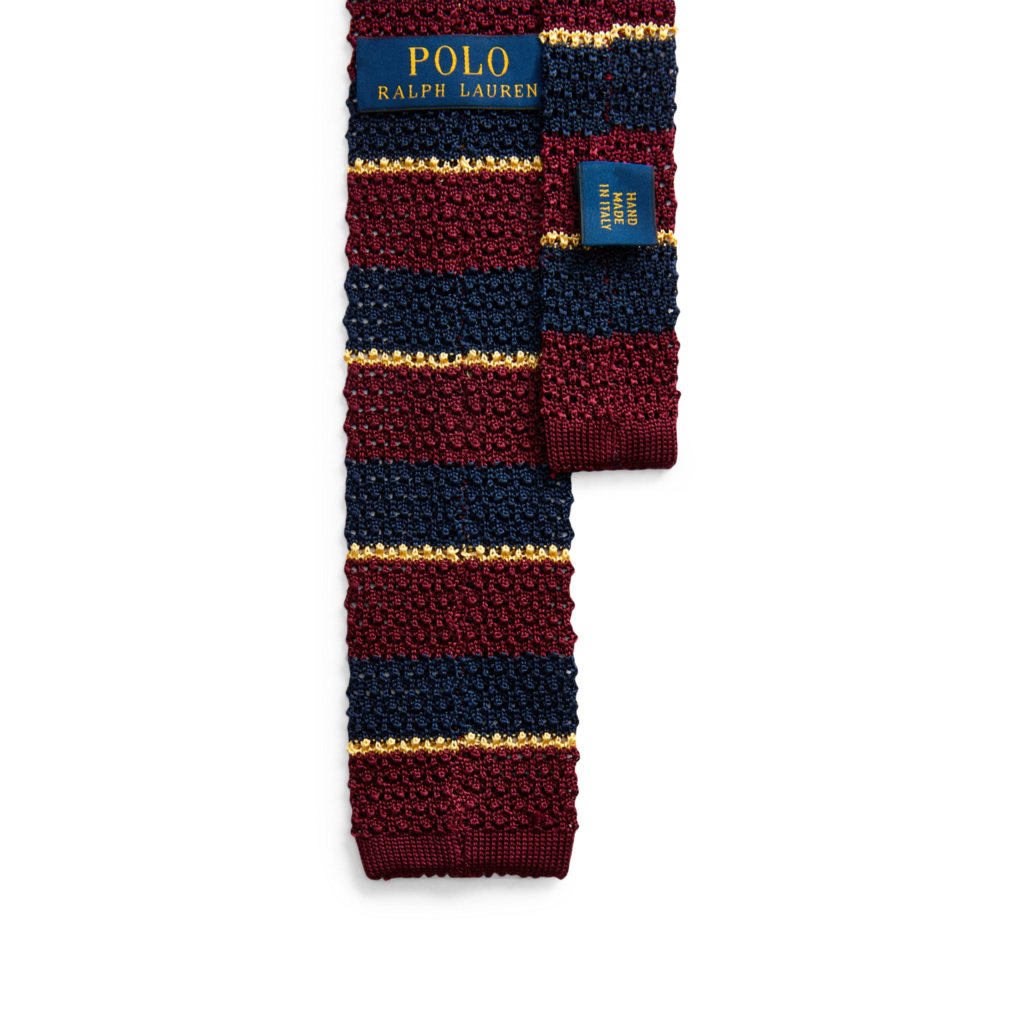 Мужской галстук Ralph Lauren Striped Knit Silk Tie, цвет: Винный / Тёмно-синий — фото 1