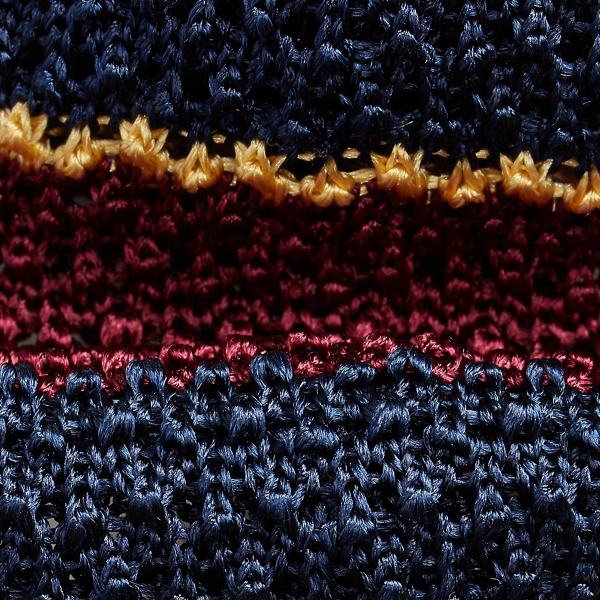 Gestreifte Strickkrawatte aus Seide Polo Ralph Lauren in Weinrot/Navy/Gold 3