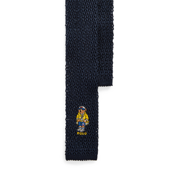 Nautical Bear Knit Silk Tie
