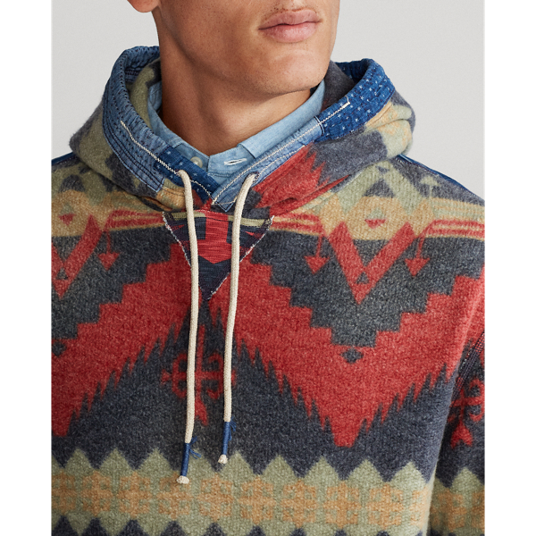 Multi Blanket Patchwork Fleece Hoodie Polo Ralph Lauren 6