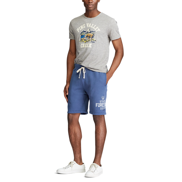 Graphic Fleece Short Polo Ralph Lauren em Clancy Blue 2
