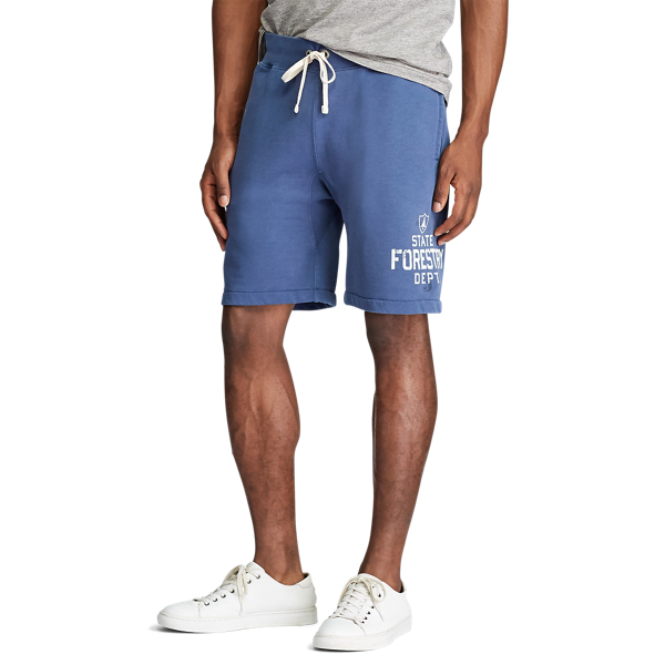 Graphic Fleece Short Polo Ralph Lauren em Clancy Blue 5