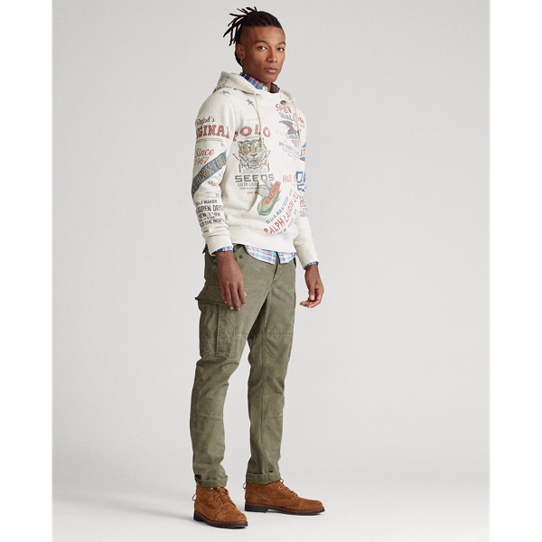 Oatmeal Heather The Graphic Fleece Hoodie Polo Ralph Lauren 3