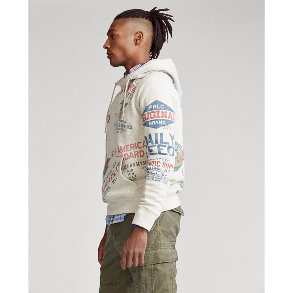 Oatmeal Heather The Graphic Fleece Hoodie Polo Ralph Lauren 4