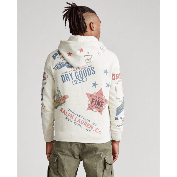 Oatmeal Heather The Graphic Fleece Hoodie Polo Ralph Lauren 5