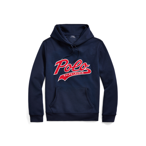 Felpa a maglia doppia con cappuccio e logo