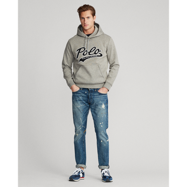 Spruce Grey Heather Double-Knit Logo Hoodie Polo Ralph Lauren 3