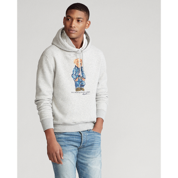 Andover Heather Denim Bear Fleece Hoodie Polo Ralph Lauren 4