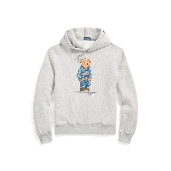 Andover Heather Denim Bear Fleece Hoodie Polo Ralph Lauren 2