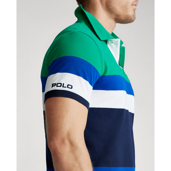 Chroma Green Multi Custom Slim Fit Mesh Polo Polo Ralph Lauren 4