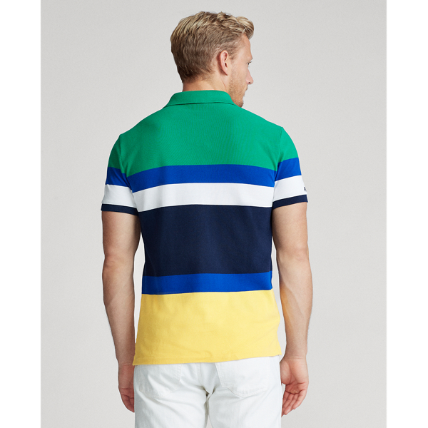 Chroma Green Multi Custom Slim Fit Mesh Polo Polo Ralph Lauren 5