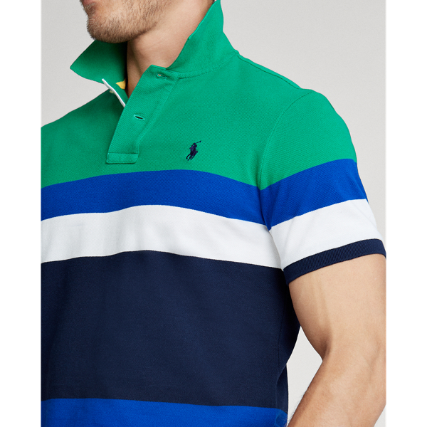 Chroma Green Multi Custom Slim Fit Mesh Polo Polo Ralph Lauren 6