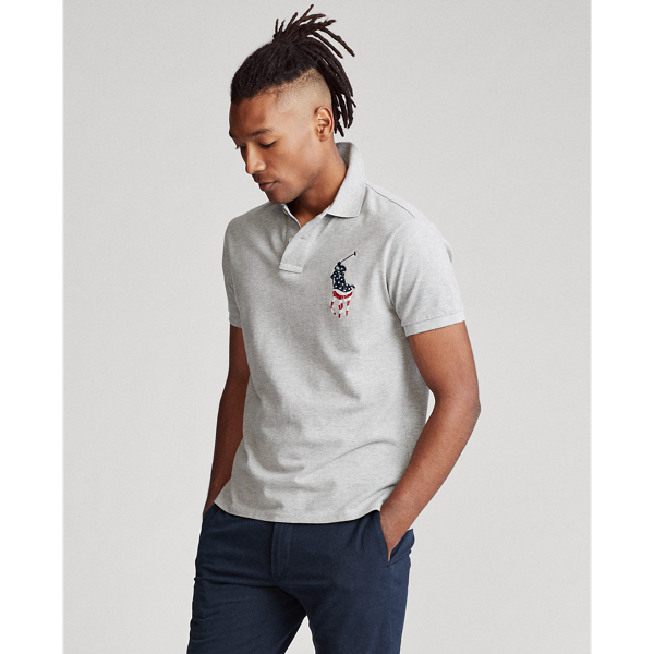 Andover Heather Custom Slim Fit Big Pony Polo Shirt Polo Ralph Lauren 5