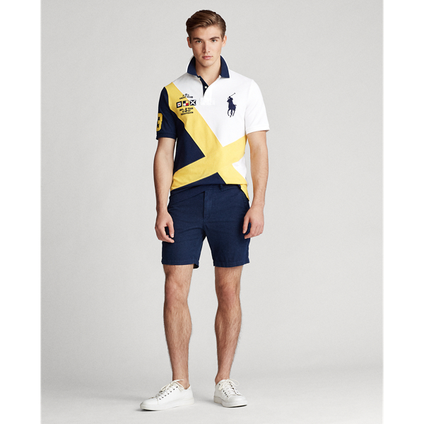 White Multi Classic Fit Mesh Polo Shirt Polo Ralph Lauren 3
