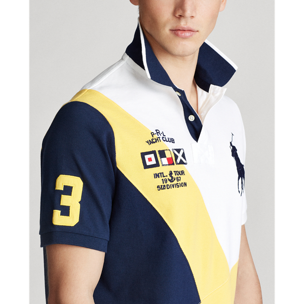 White Multi Classic Fit Mesh Polo Shirt Polo Ralph Lauren 5