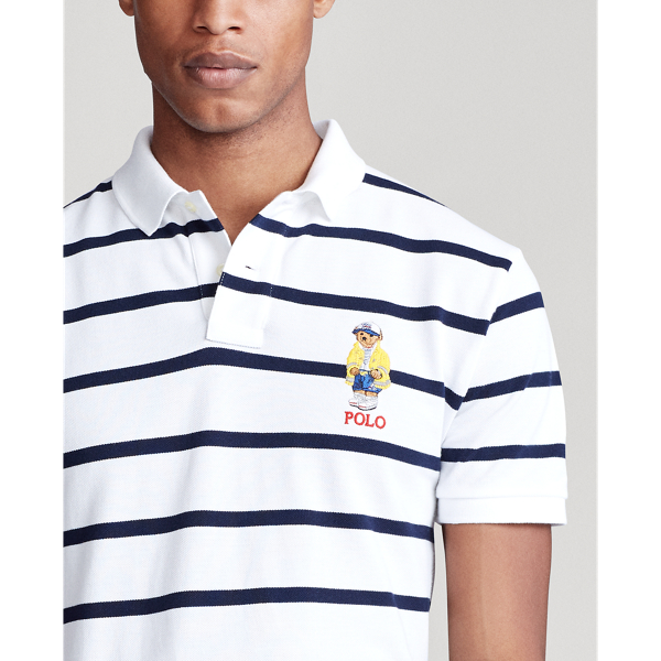 White/Cruise Navy Custom Slim Fit Polo Bear Polo Shirt Polo Ralph Lauren 5