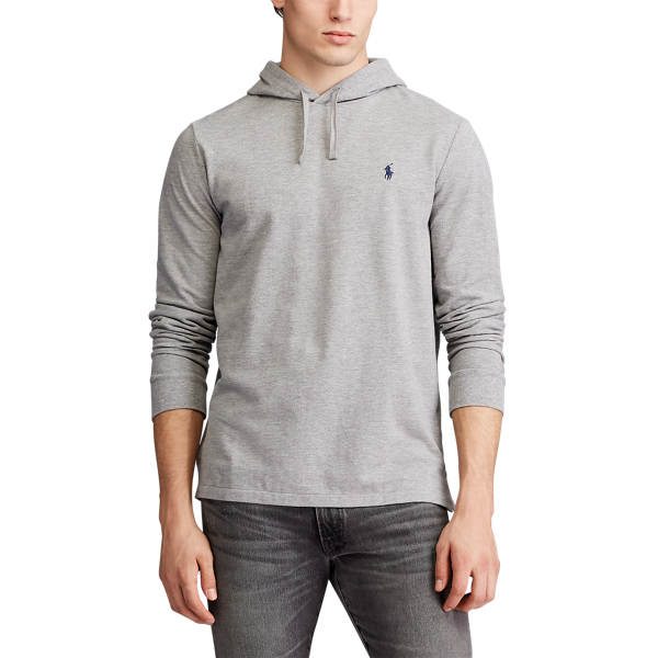 T-shirt &agrave; capuche en piqu&eacute; de coton Polo Ralph Lauren en Andover Heather 3
