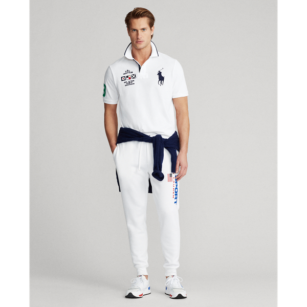 White Custom Slim Fit Mesh Polo Polo Ralph Lauren 3