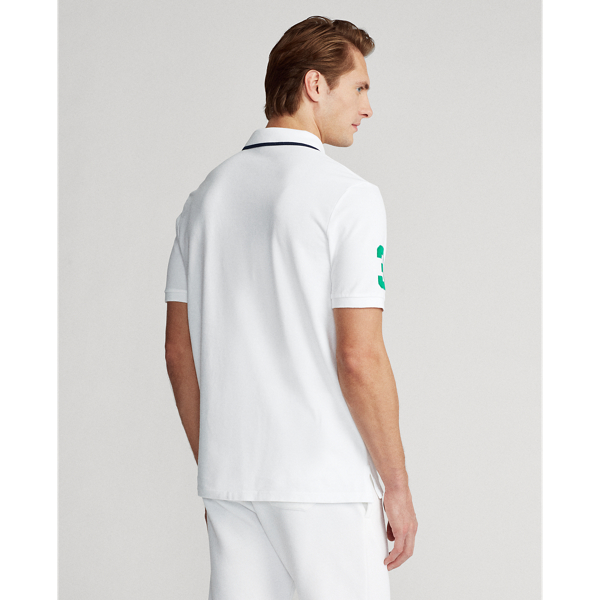 White Custom Slim Fit Mesh Polo Polo Ralph Lauren 4