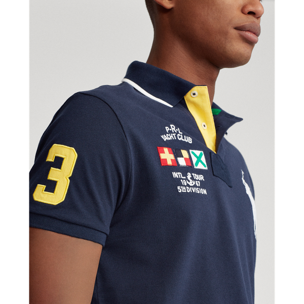 Cruise Navy Custom Slim Fit Mesh Polo Polo Ralph Lauren 6