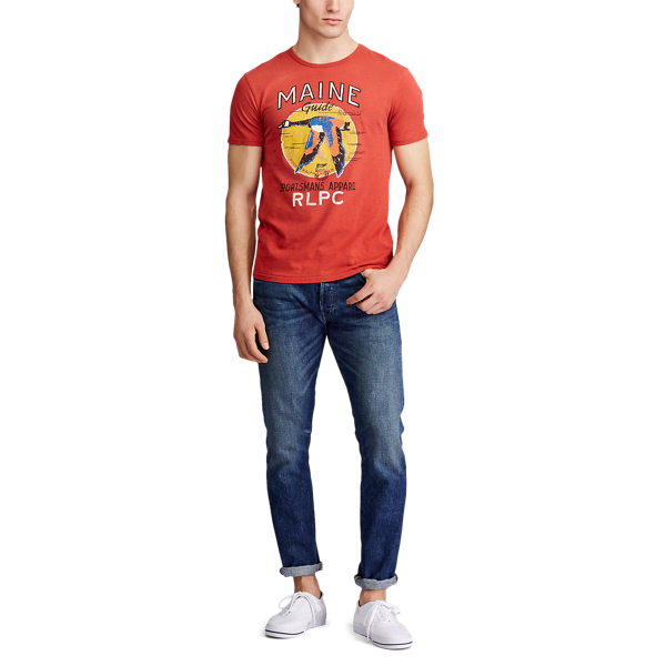 Post Red Custom Slim Graphic T-Shirt Polo Ralph Lauren 2